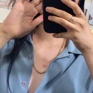 Vintage gold thin chain necklace